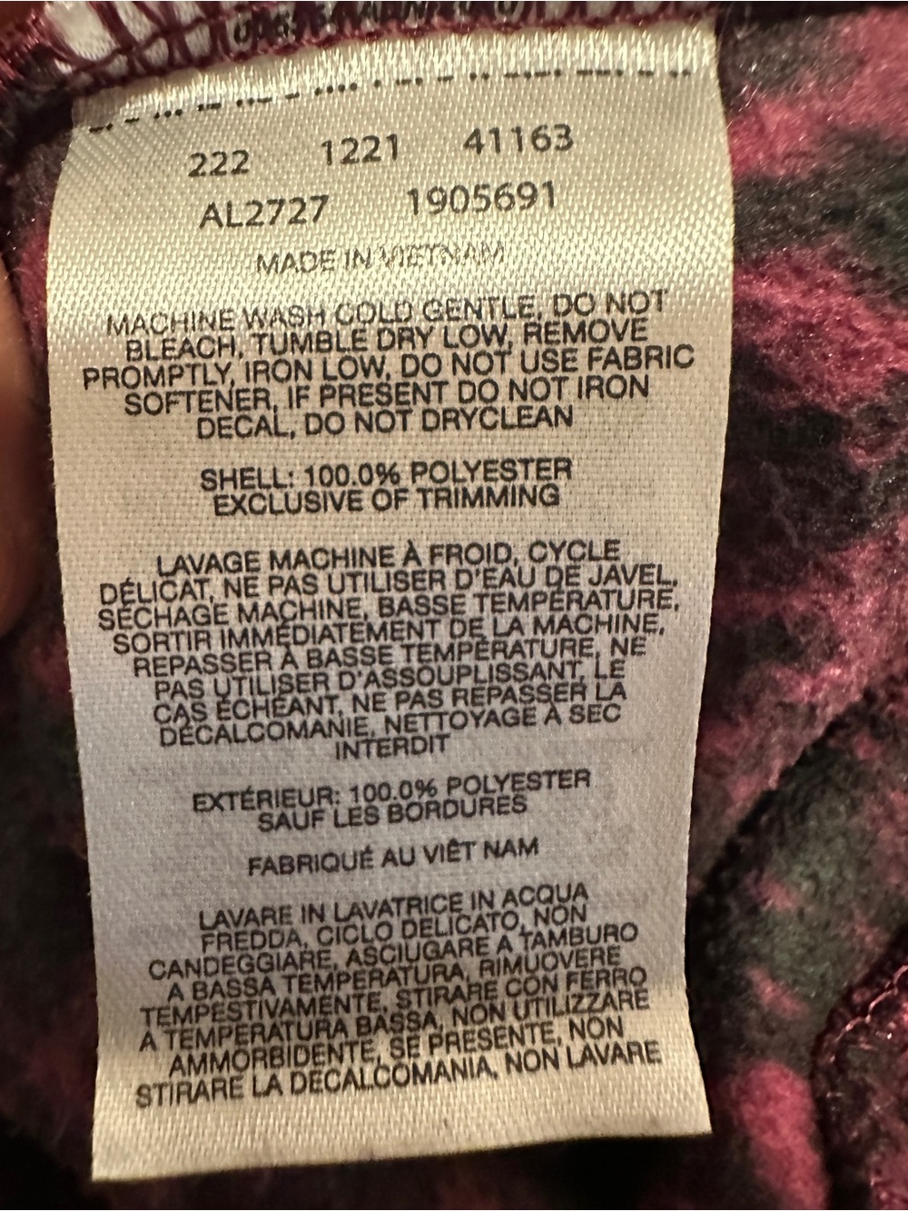 Columbia Ali Peak Fleece Cowl Neck Tunic Pink Black Patterened Size Small - Picture 12 of 12